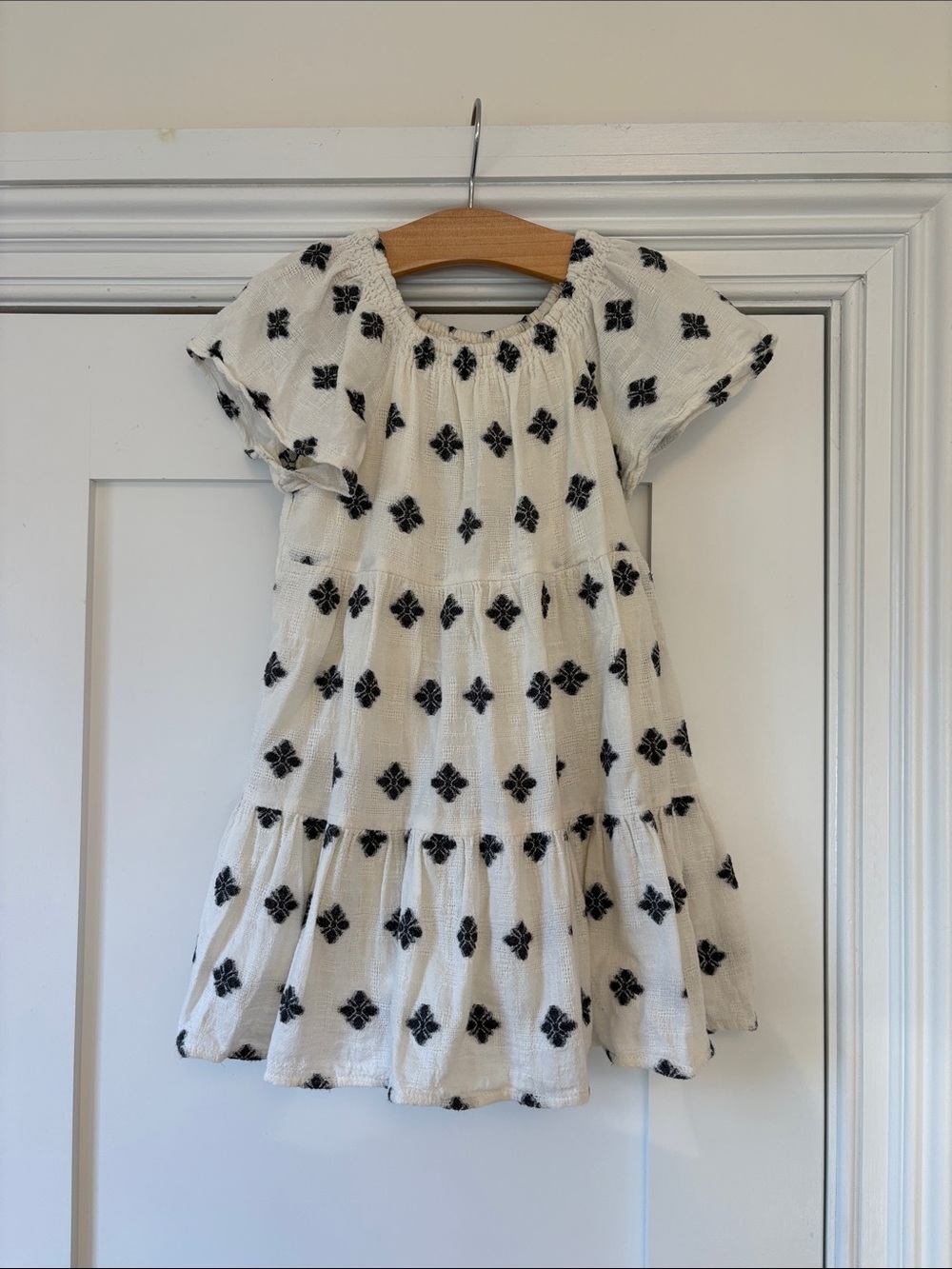 Zara Kids - White & Black Floral Tiered Dress